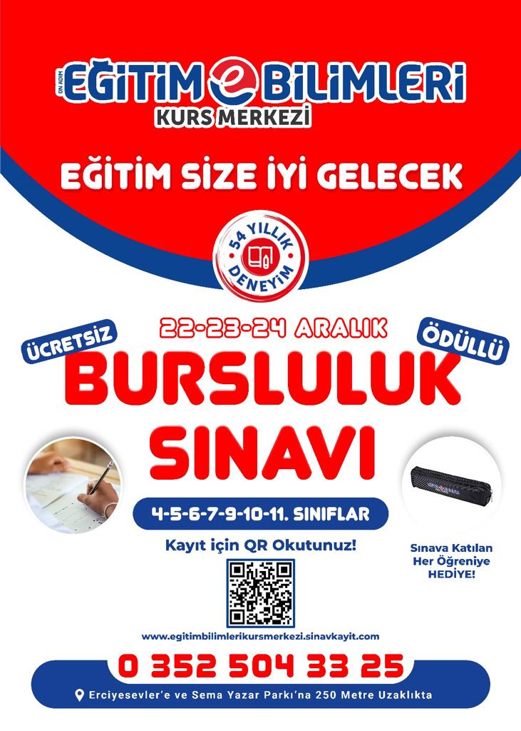 kayseri eğitim bilimleri bursluluk sınavı